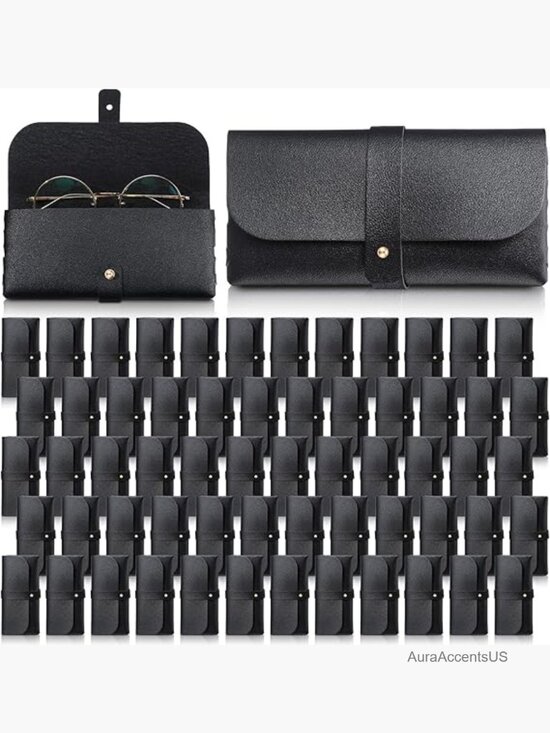 60 Pack Soft PU Leather Eyeglass Cases for Travel Sunglasses Pouch main image 5